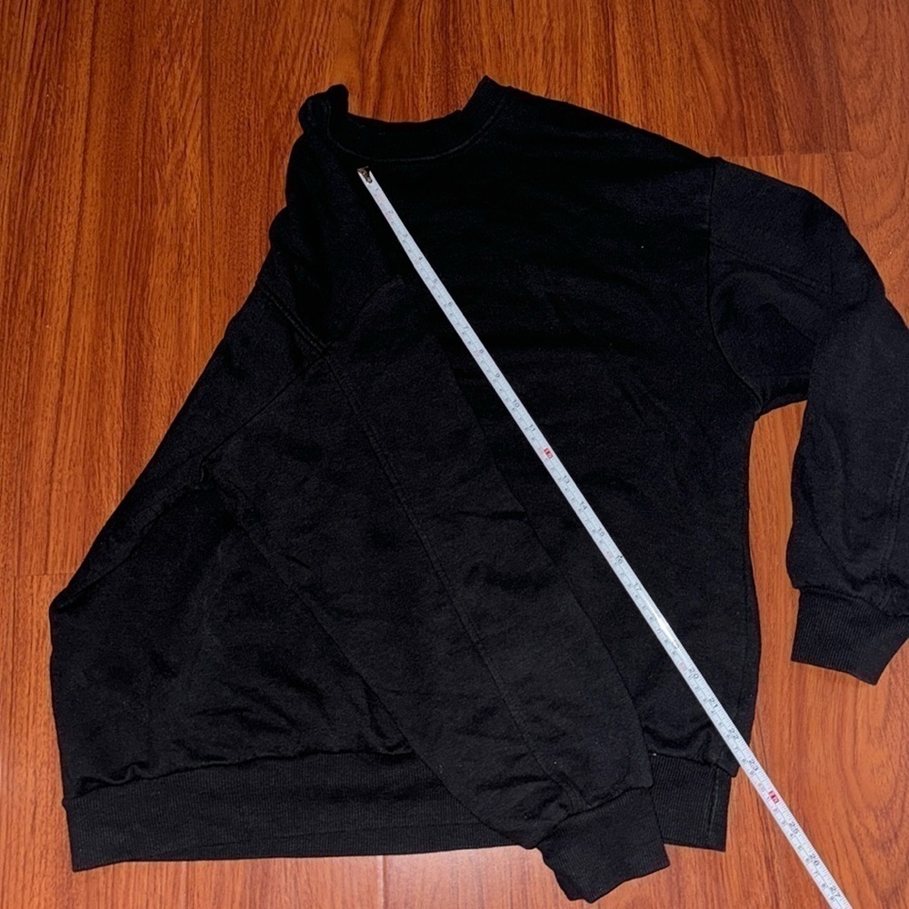 ASOS Bershka oversized sweatshirt long sleeve top fleece in black XS - Picture 6 of 8